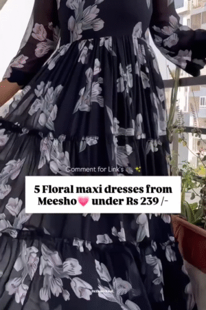 Midnight Blossom Maxi – Noir Floral Dream In Soft Rayon Black Elegance
